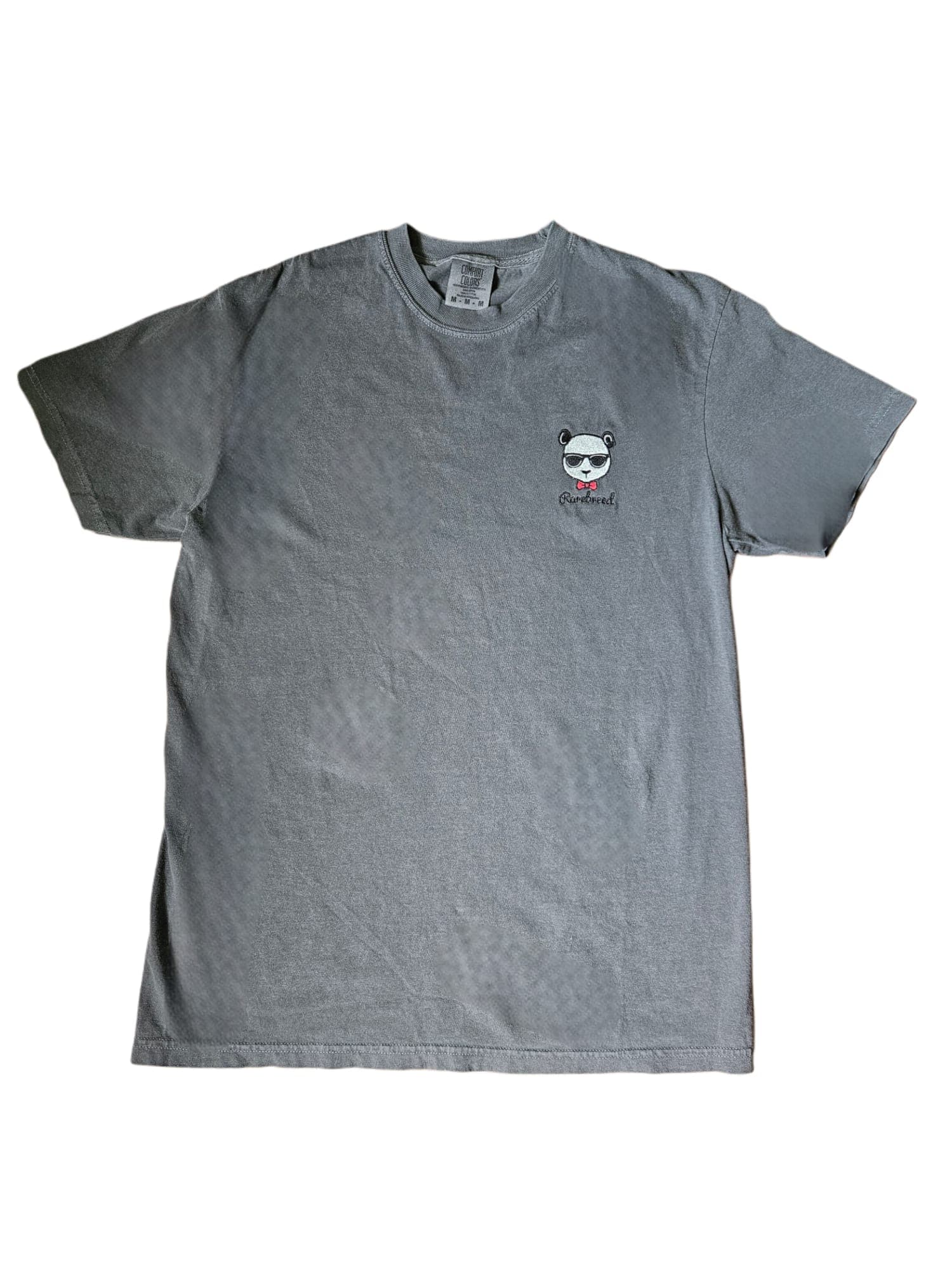 Panda Embroidered Premium Tee – Grey
